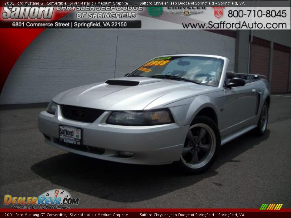 2001 Ford Mustang GT Convertible Silver Metallic / Medium Graphite Photo #1