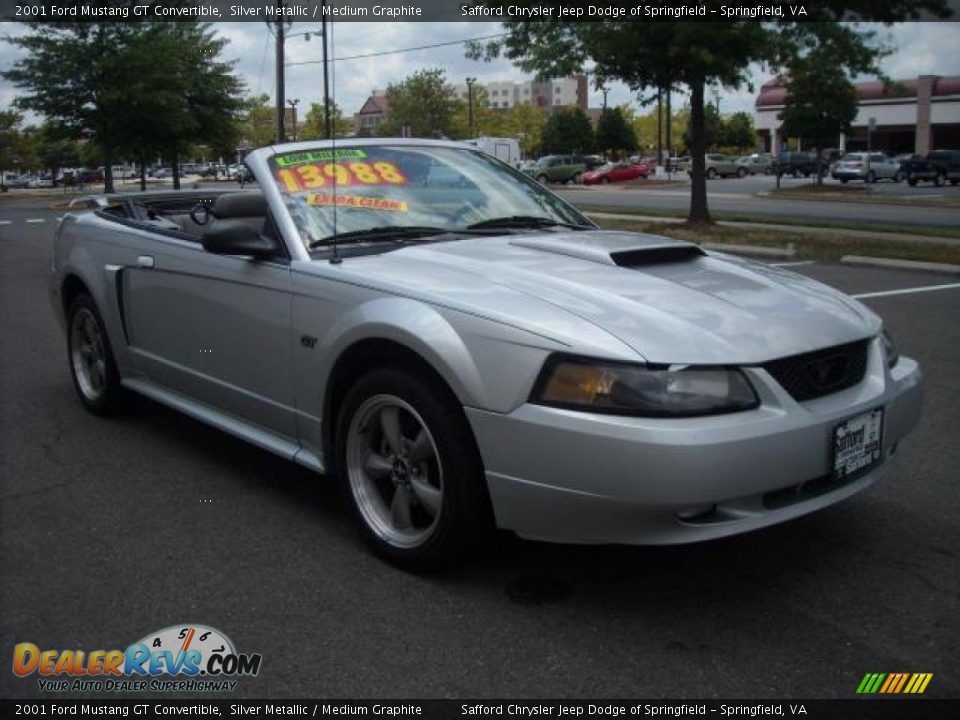 2001 Ford Mustang GT Convertible Silver Metallic / Medium Graphite Photo #6