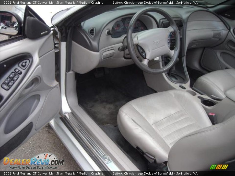 2001 Ford Mustang GT Convertible Silver Metallic / Medium Graphite Photo #7