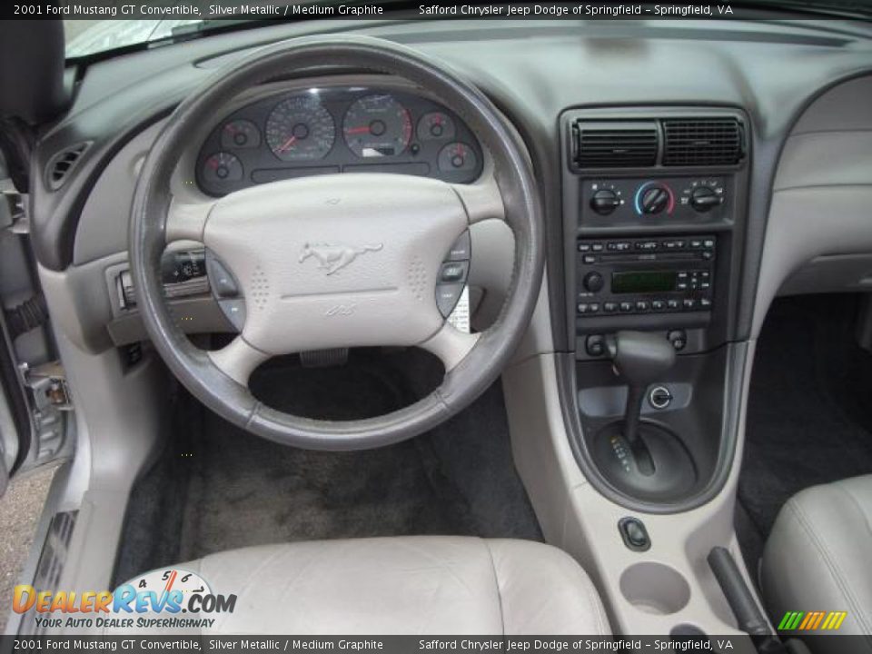 2001 Ford Mustang GT Convertible Silver Metallic / Medium Graphite Photo #9