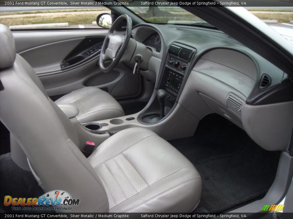 2001 Ford Mustang GT Convertible Silver Metallic / Medium Graphite Photo #11