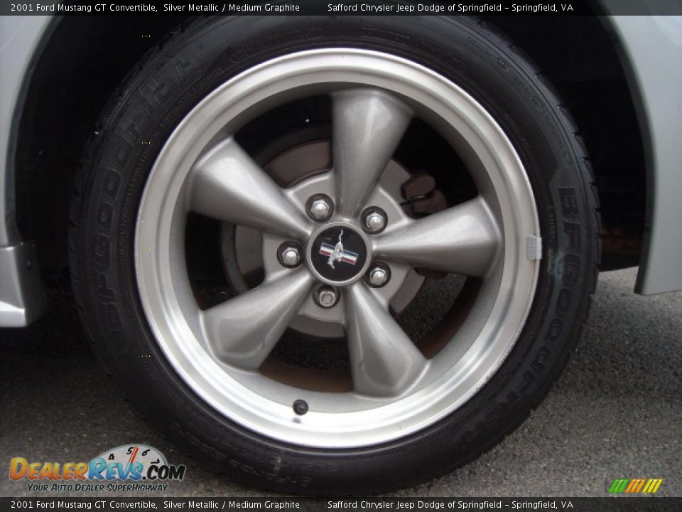 2001 Ford Mustang GT Convertible Silver Metallic / Medium Graphite Photo #19
