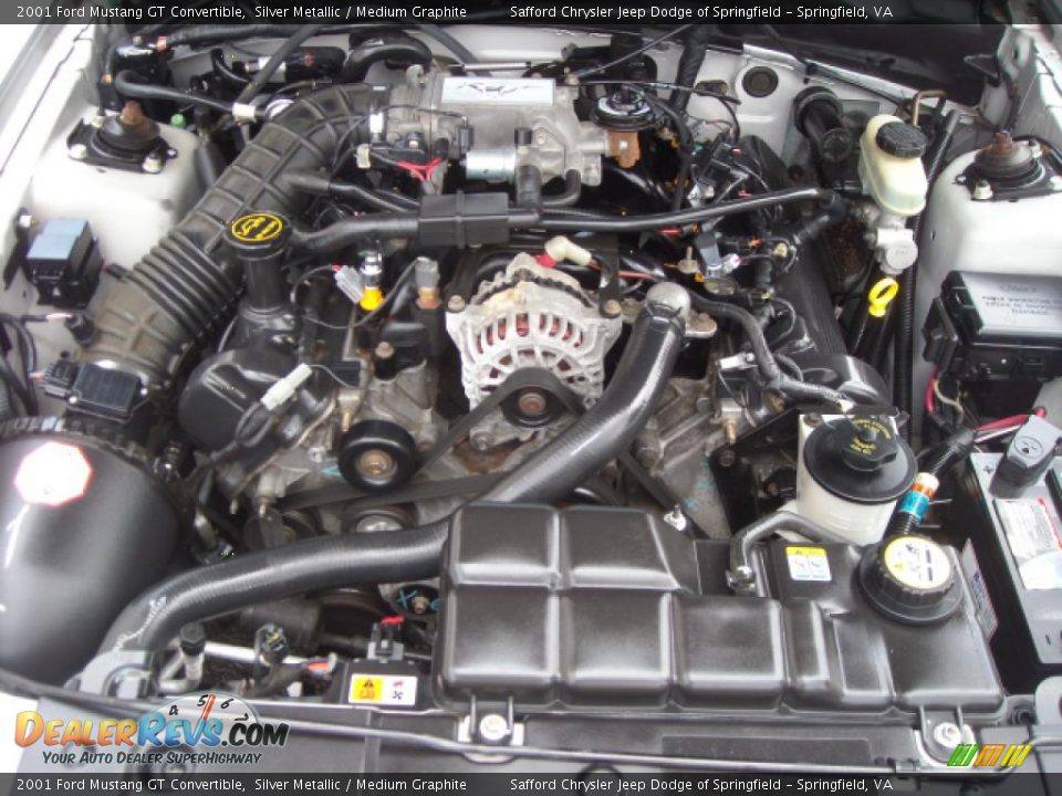 2001 Ford Mustang GT Convertible Silver Metallic / Medium Graphite Photo #22