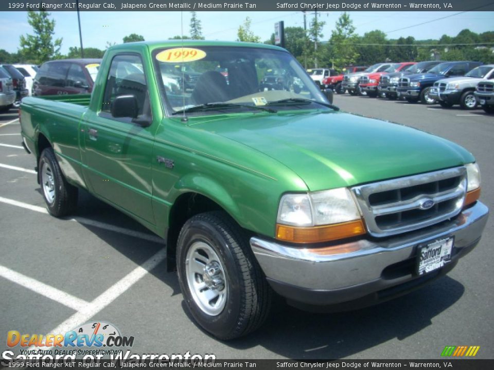 1999 Ford Ranger XLT Regular Cab Jalapeno Green Metallic / Medium Prairie Tan Photo #3