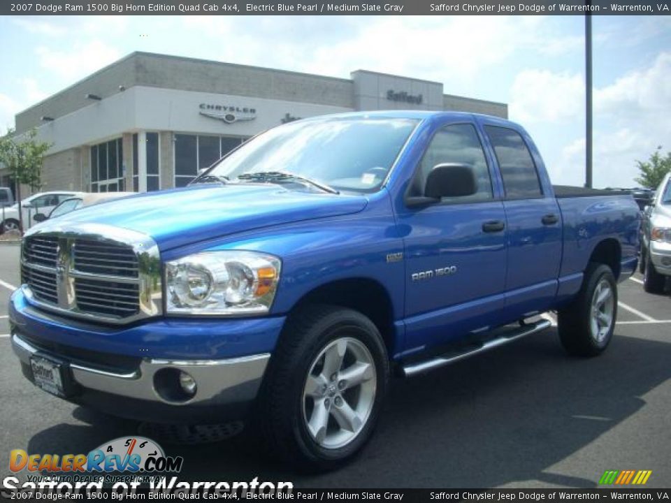 2007 Dodge Ram 1500 Big Horn Edition Quad Cab 4x4 Electric Blue Pearl / Medium Slate Gray Photo #1