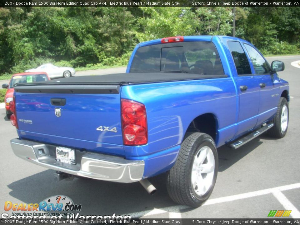 2007 Dodge Ram 1500 Big Horn Edition Quad Cab 4x4 Electric Blue Pearl / Medium Slate Gray Photo #4