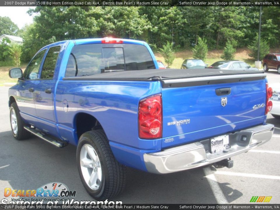 2007 Dodge Ram 1500 Big Horn Edition Quad Cab 4x4 Electric Blue Pearl / Medium Slate Gray Photo #6