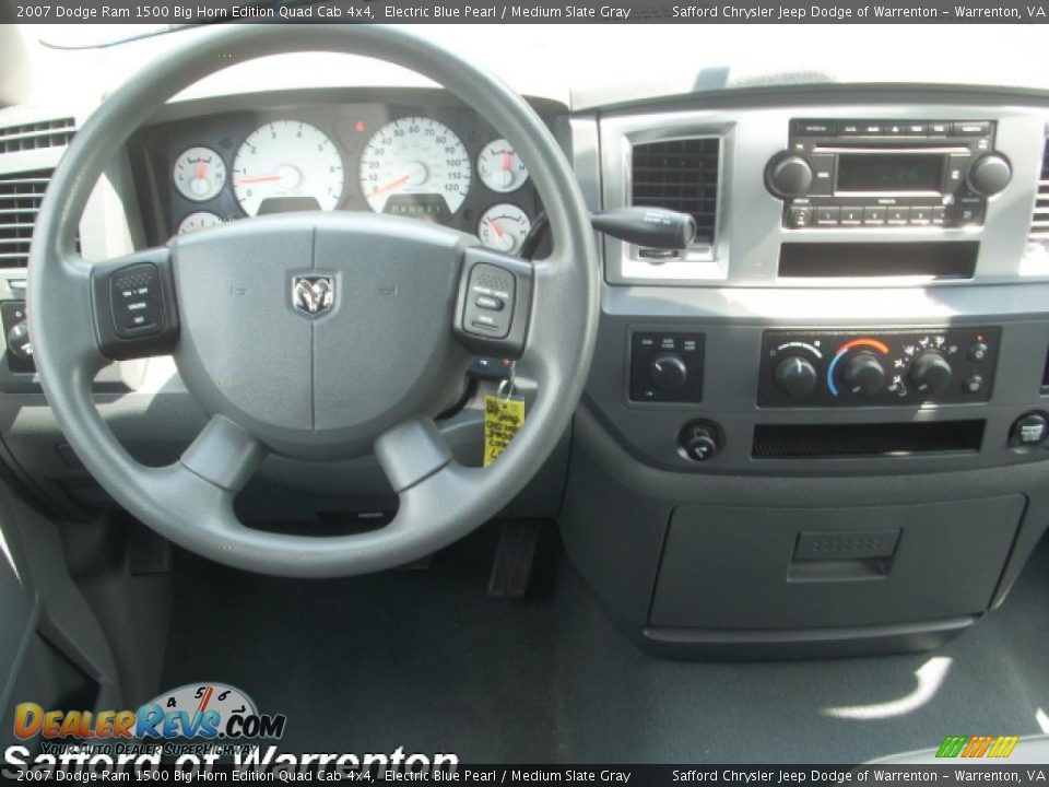 2007 Dodge Ram 1500 Big Horn Edition Quad Cab 4x4 Electric Blue Pearl / Medium Slate Gray Photo #9
