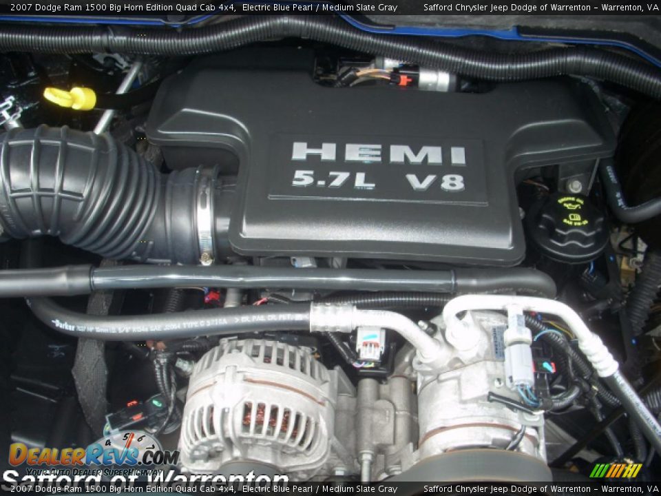 2007 Dodge Ram 1500 Big Horn Edition Quad Cab 4x4 Electric Blue Pearl / Medium Slate Gray Photo #16