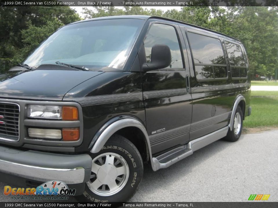 1999 GMC Savana Van G1500 Passenger Onyx Black / Pewter Photo #3