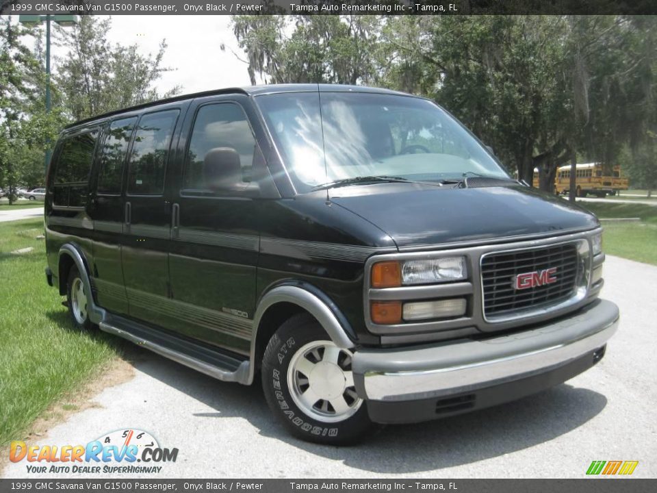 1999 GMC Savana Van G1500 Passenger Onyx Black / Pewter Photo #4