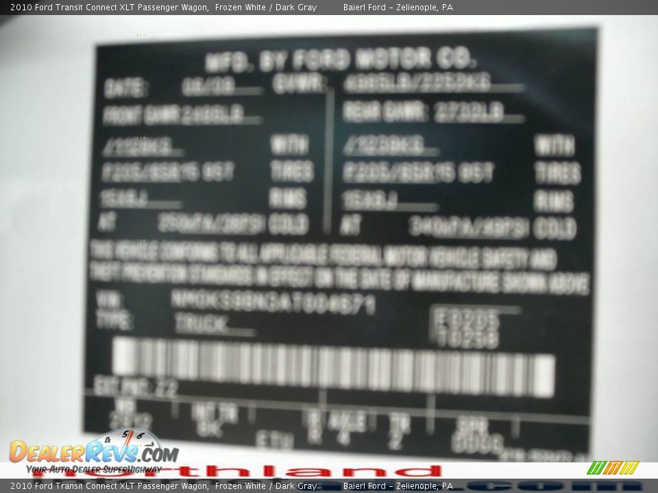 2010 Ford Transit Connect XLT Passenger Wagon Frozen White / Dark Gray Photo #12