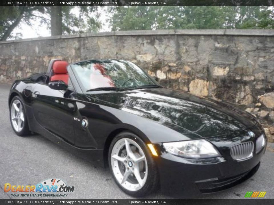 2007 BMW Z4 3.0si Roadster Black Sapphire Metallic / Dream Red Photo #1