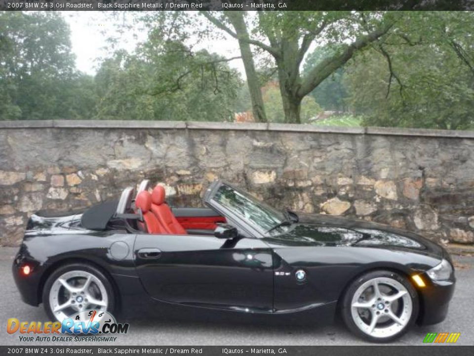2007 BMW Z4 3.0si Roadster Black Sapphire Metallic / Dream Red Photo #2
