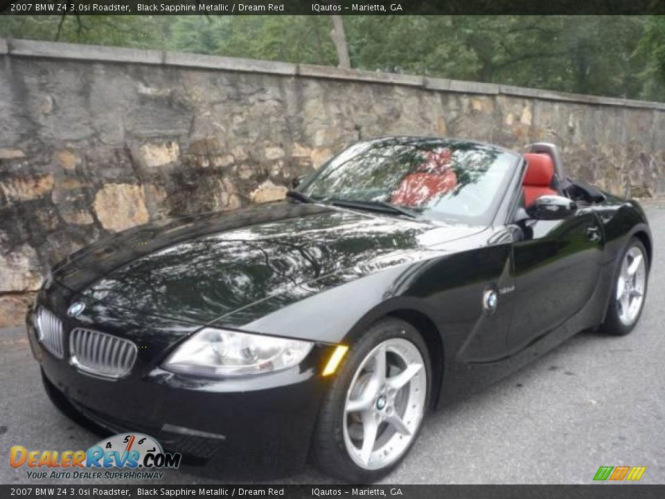 2007 BMW Z4 3.0si Roadster Black Sapphire Metallic / Dream Red Photo #4