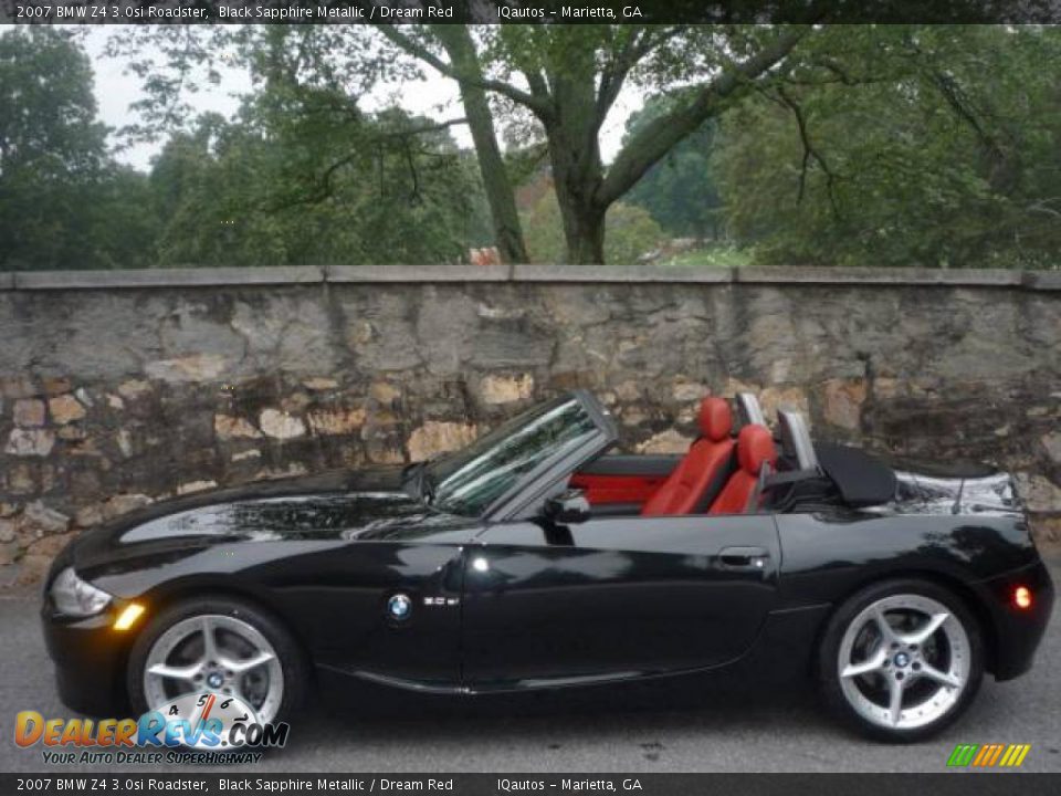 2007 BMW Z4 3.0si Roadster Black Sapphire Metallic / Dream Red Photo #5