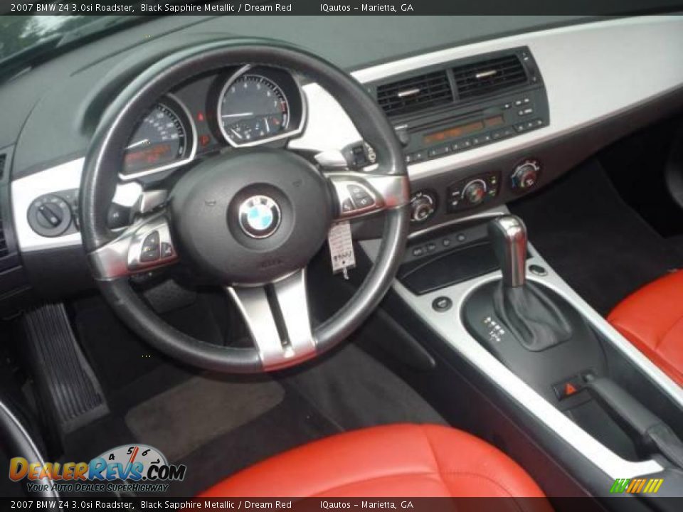 2007 BMW Z4 3.0si Roadster Black Sapphire Metallic / Dream Red Photo #7