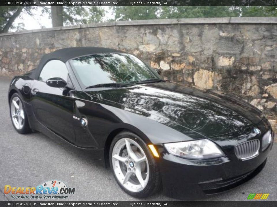 2007 BMW Z4 3.0si Roadster Black Sapphire Metallic / Dream Red Photo #10