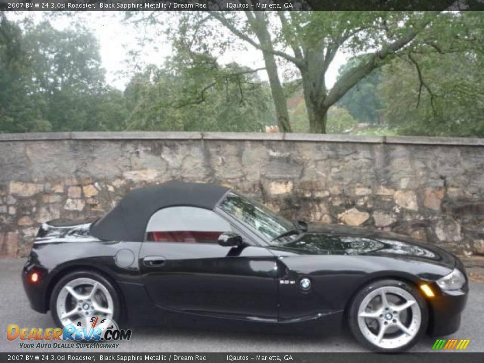 2007 BMW Z4 3.0si Roadster Black Sapphire Metallic / Dream Red Photo #11