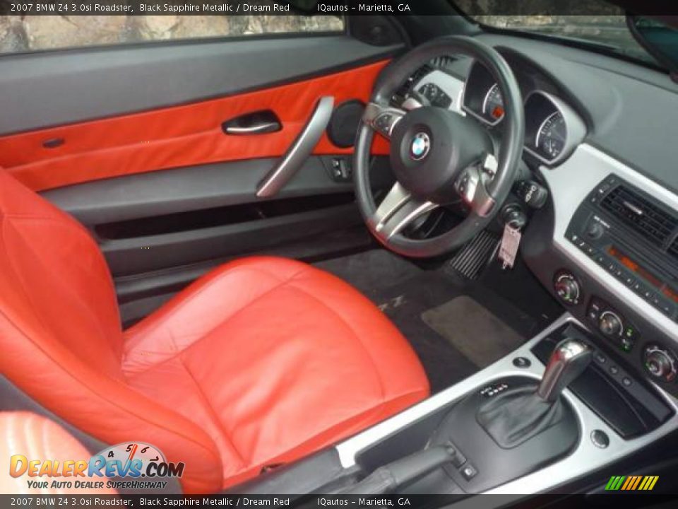 2007 BMW Z4 3.0si Roadster Black Sapphire Metallic / Dream Red Photo #21
