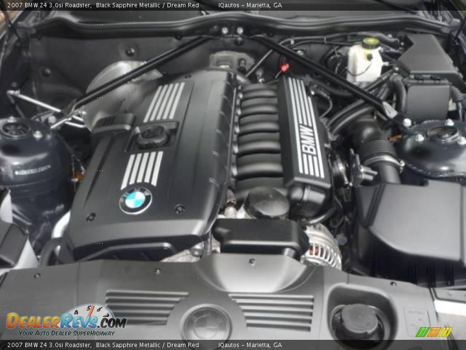 2007 BMW Z4 3.0si Roadster Black Sapphire Metallic / Dream Red Photo #27