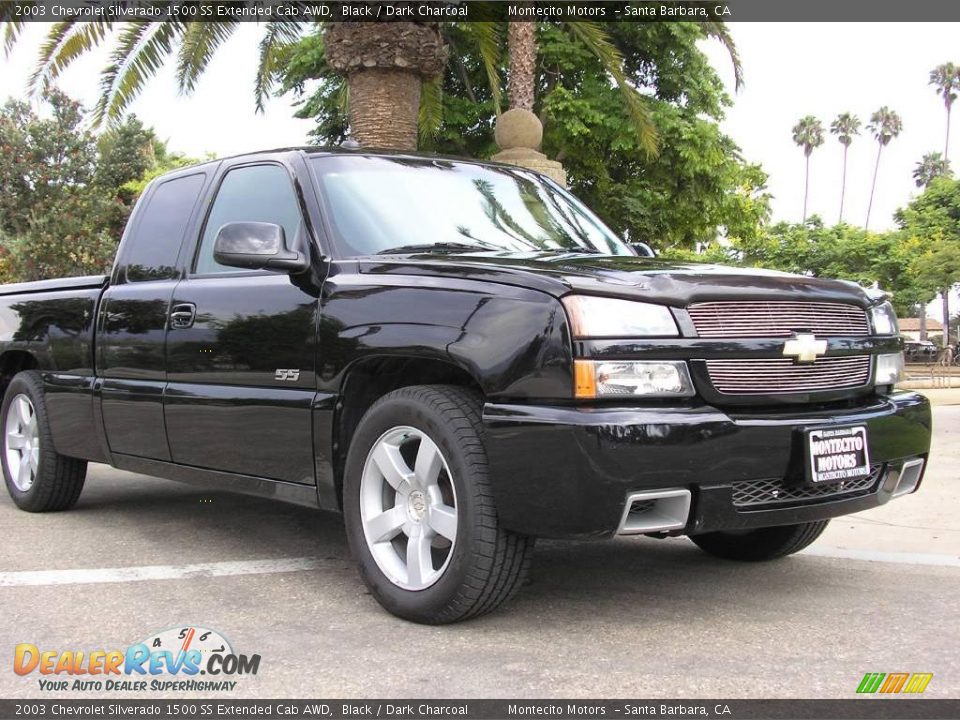 2003 Chevrolet Silverado 1500 SS Extended Cab AWD Black / Dark Charcoal Photo #1