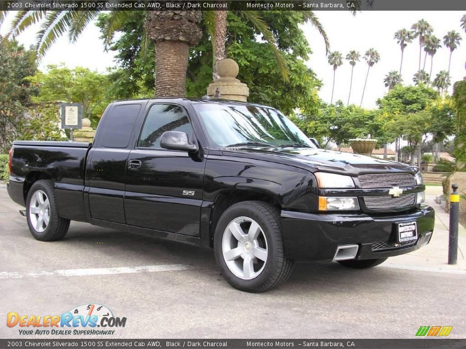 2003 Chevrolet Silverado 1500 SS Extended Cab AWD Black / Dark Charcoal Photo #2