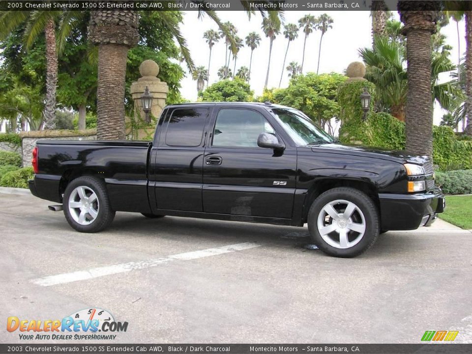 2003 Chevrolet Silverado 1500 SS Extended Cab AWD Black / Dark Charcoal Photo #4