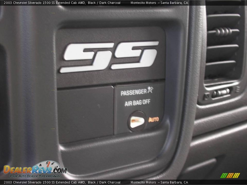 2003 Chevrolet Silverado 1500 SS Extended Cab AWD Black / Dark Charcoal Photo #13