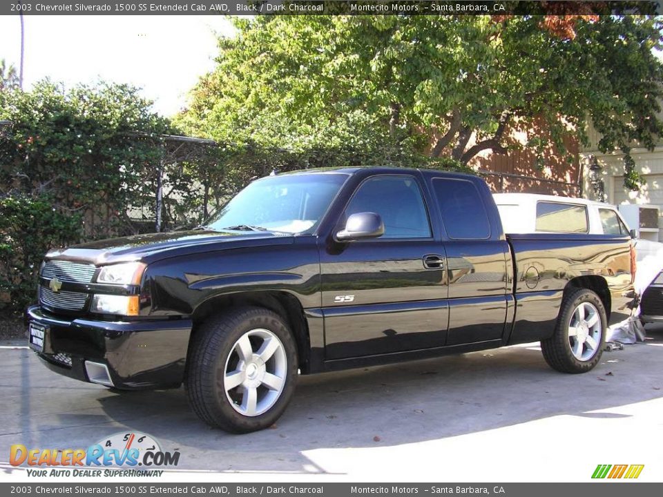 2003 Chevrolet Silverado 1500 SS Extended Cab AWD Black / Dark Charcoal Photo #14
