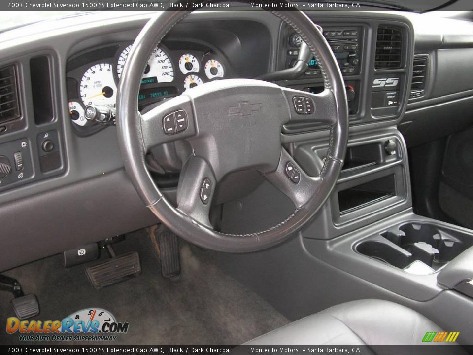 2003 Chevrolet Silverado 1500 SS Extended Cab AWD Black / Dark Charcoal Photo #18