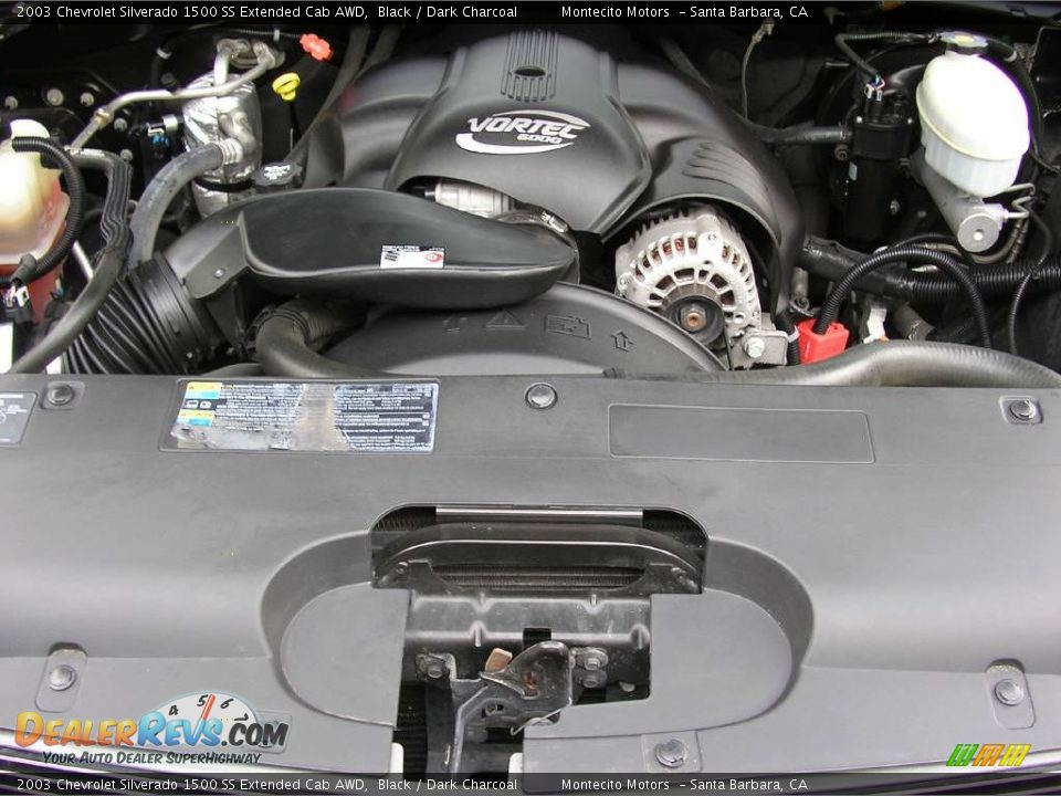 2003 Chevrolet Silverado 1500 SS Extended Cab AWD Black / Dark Charcoal Photo #31