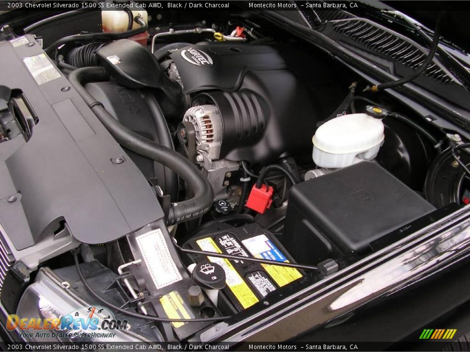 2003 Chevrolet Silverado 1500 SS Extended Cab AWD Black / Dark Charcoal Photo #32