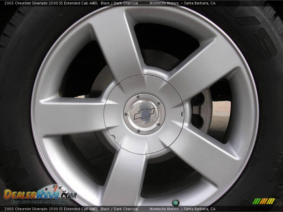2003 Chevrolet Silverado 1500 SS Extended Cab AWD Black / Dark Charcoal Photo #33