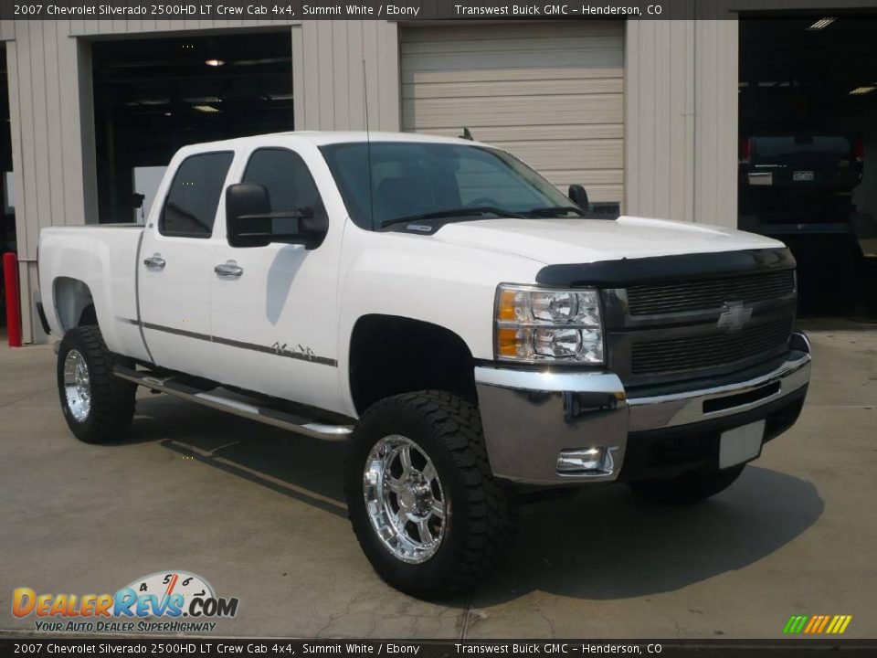 2007 Chevrolet Silverado 2500HD LT Crew Cab 4x4 Summit White / Ebony Photo #1