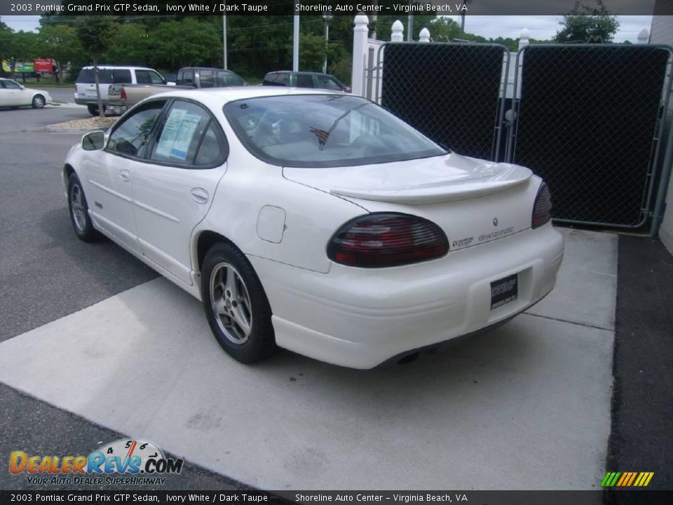 2003 Pontiac Grand Prix GTP Sedan Ivory White / Dark Taupe Photo #4