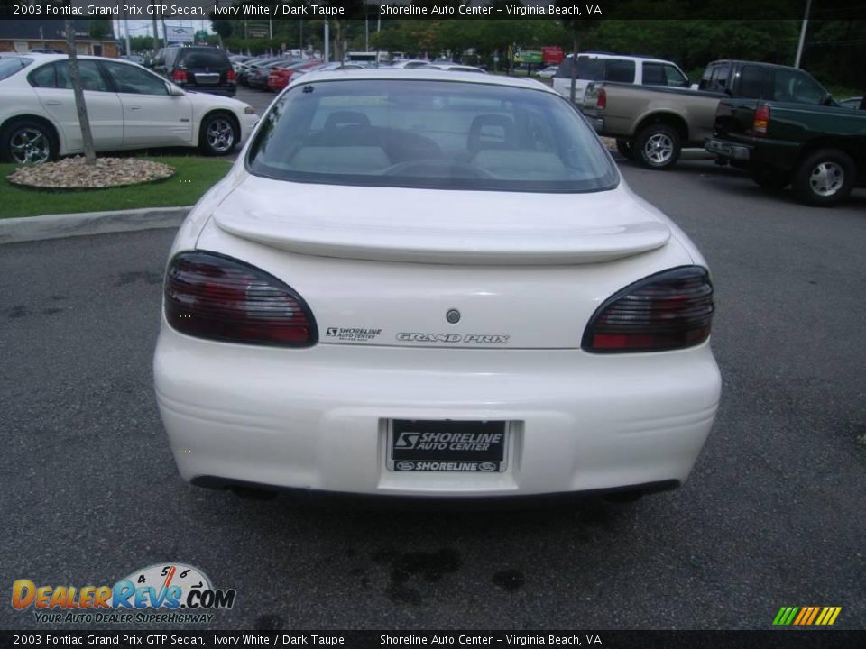 2003 Pontiac Grand Prix GTP Sedan Ivory White / Dark Taupe Photo #5
