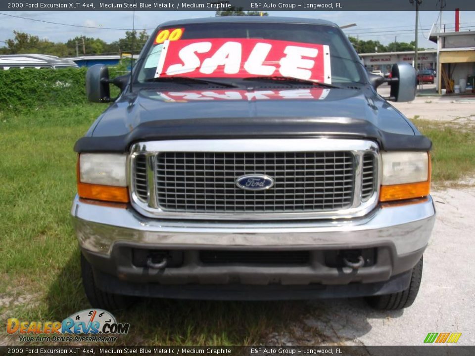 2000 Ford Excursion XLT 4x4 Medium Steel Blue Metallic / Medium Graphite Photo #3