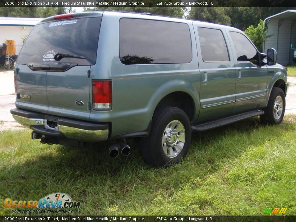 2000 Ford Excursion XLT 4x4 Medium Steel Blue Metallic / Medium Graphite Photo #6