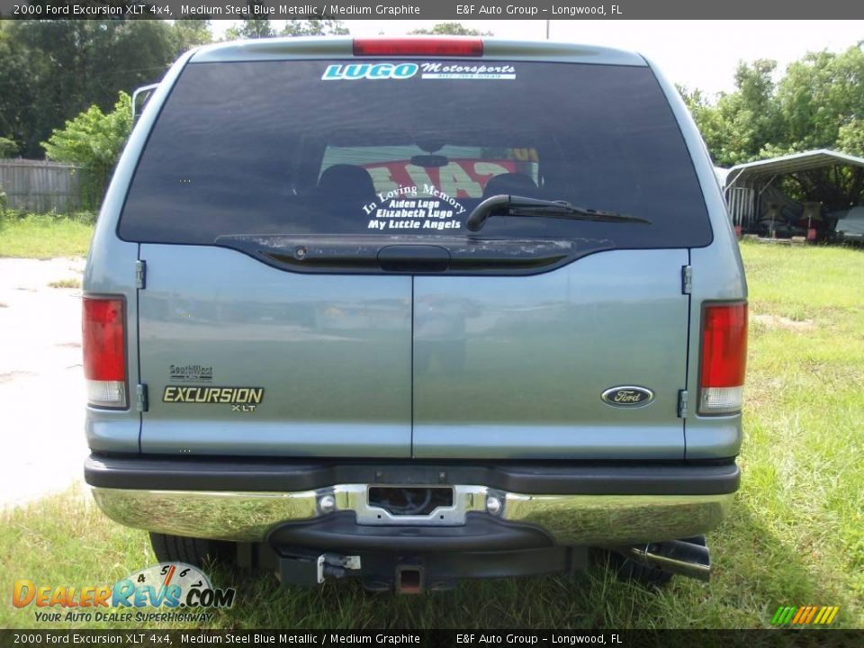 2000 Ford Excursion XLT 4x4 Medium Steel Blue Metallic / Medium Graphite Photo #7