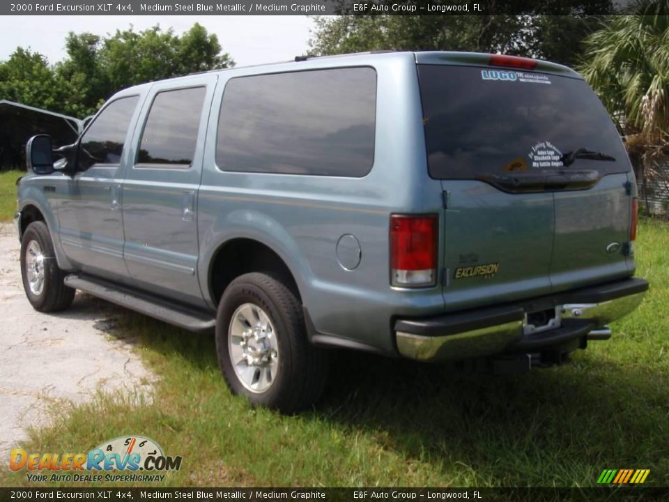 2000 Ford Excursion XLT 4x4 Medium Steel Blue Metallic / Medium Graphite Photo #8