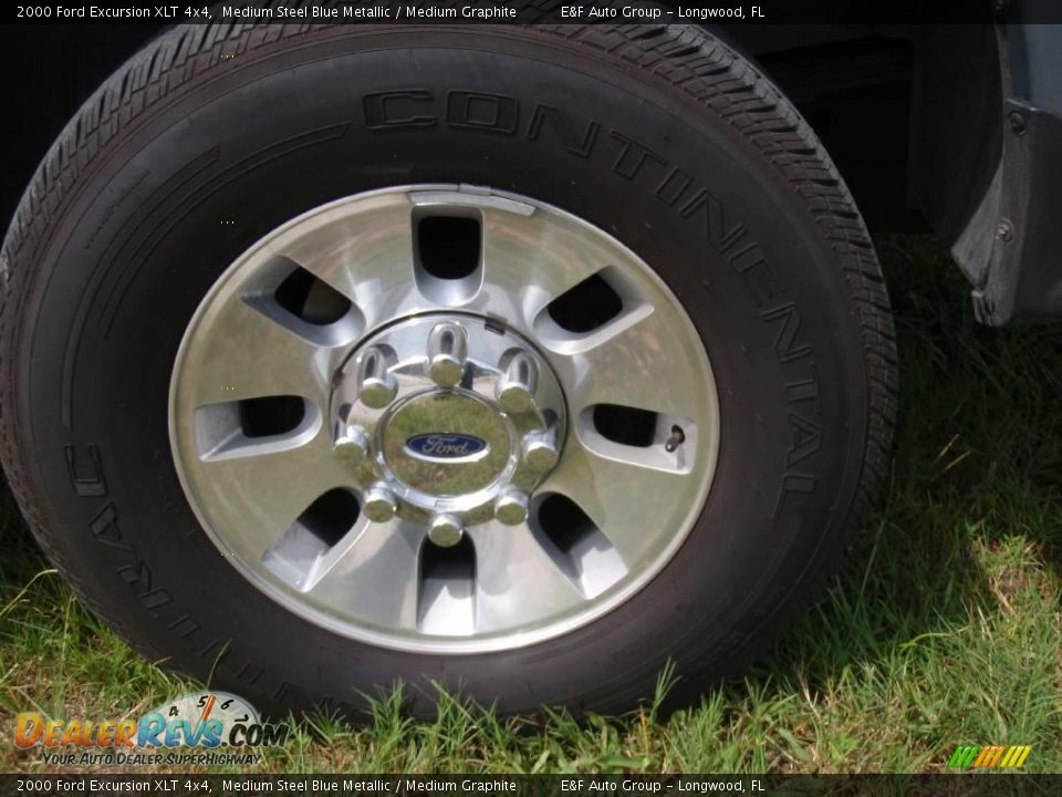 2000 Ford Excursion XLT 4x4 Medium Steel Blue Metallic / Medium Graphite Photo #9