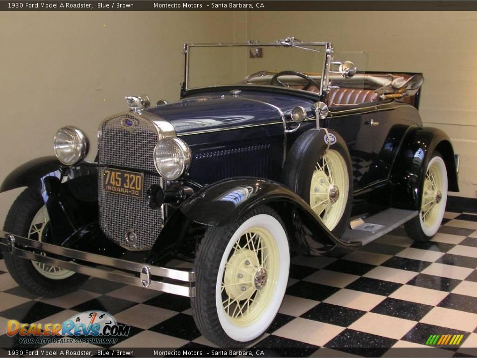 1930 Ford Model A Roadster Blue / Brown Photo #1