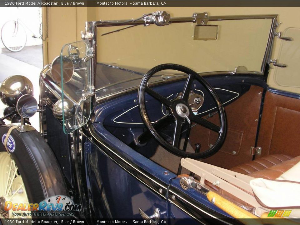 1930 Ford Model A Roadster Blue / Brown Photo #3