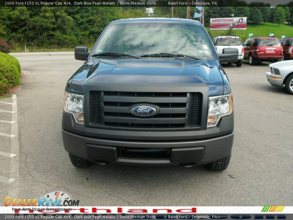 2009 Ford F150 XL Regular Cab 4x4 Dark Blue Pearl Metallic / Stone/Medium Stone Photo #3