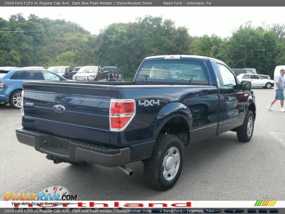 2009 Ford F150 XL Regular Cab 4x4 Dark Blue Pearl Metallic / Stone/Medium Stone Photo #7