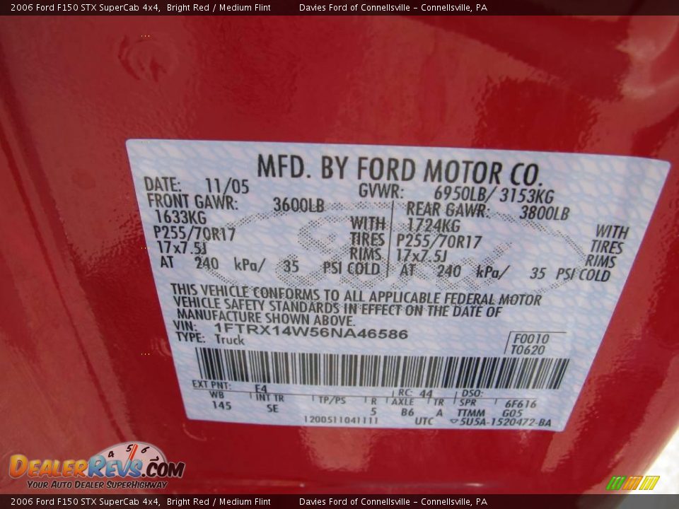 2006 Ford F150 STX SuperCab 4x4 Bright Red / Medium Flint Photo #15
