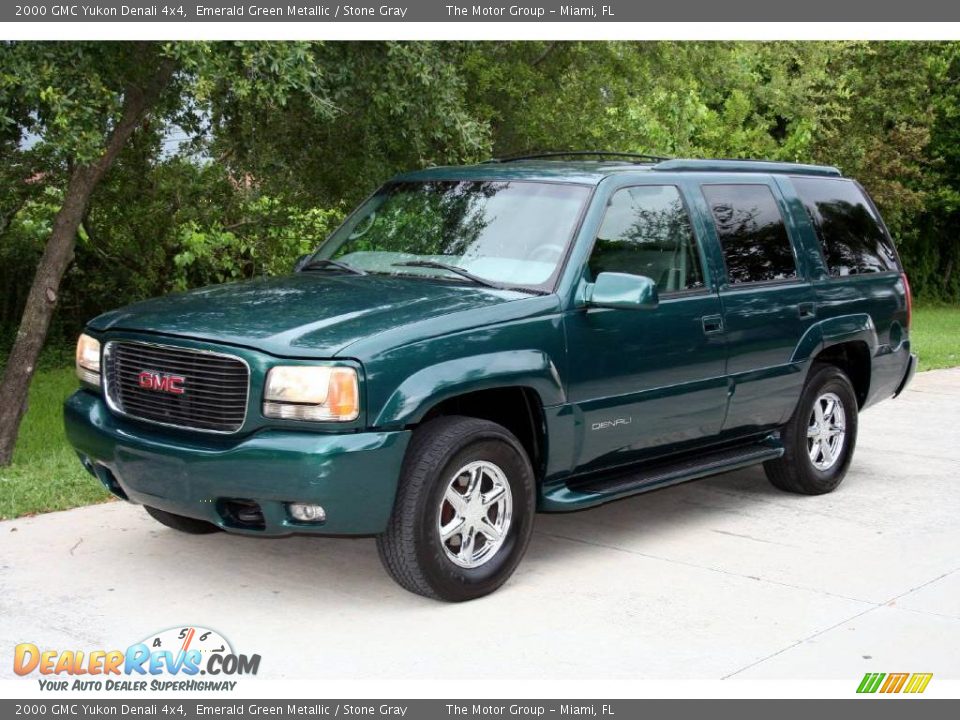 2000 GMC Yukon Denali 4x4 Emerald Green Metallic / Stone Gray Photo #1