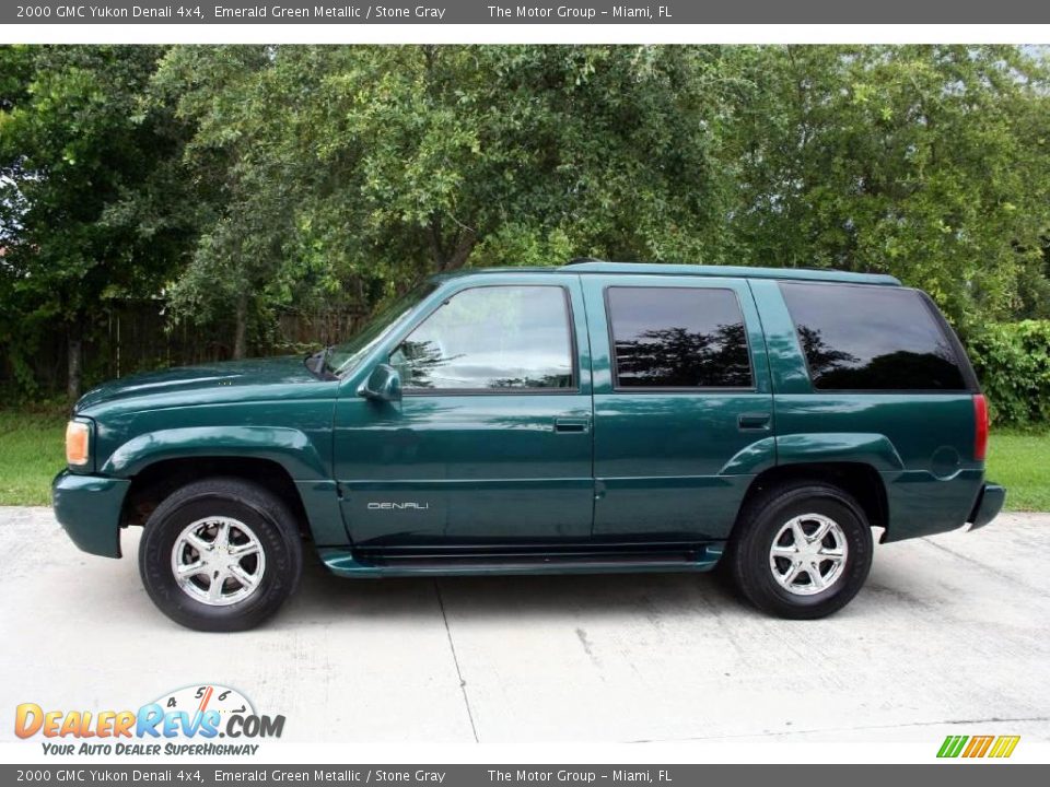 2000 GMC Yukon Denali 4x4 Emerald Green Metallic / Stone Gray Photo #4