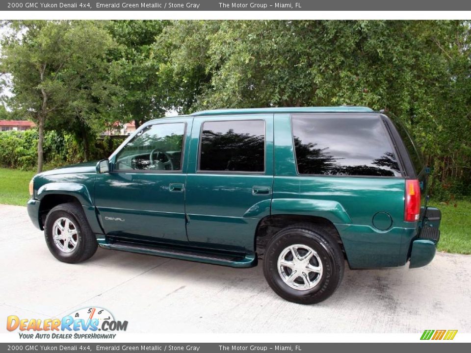 2000 GMC Yukon Denali 4x4 Emerald Green Metallic / Stone Gray Photo #5